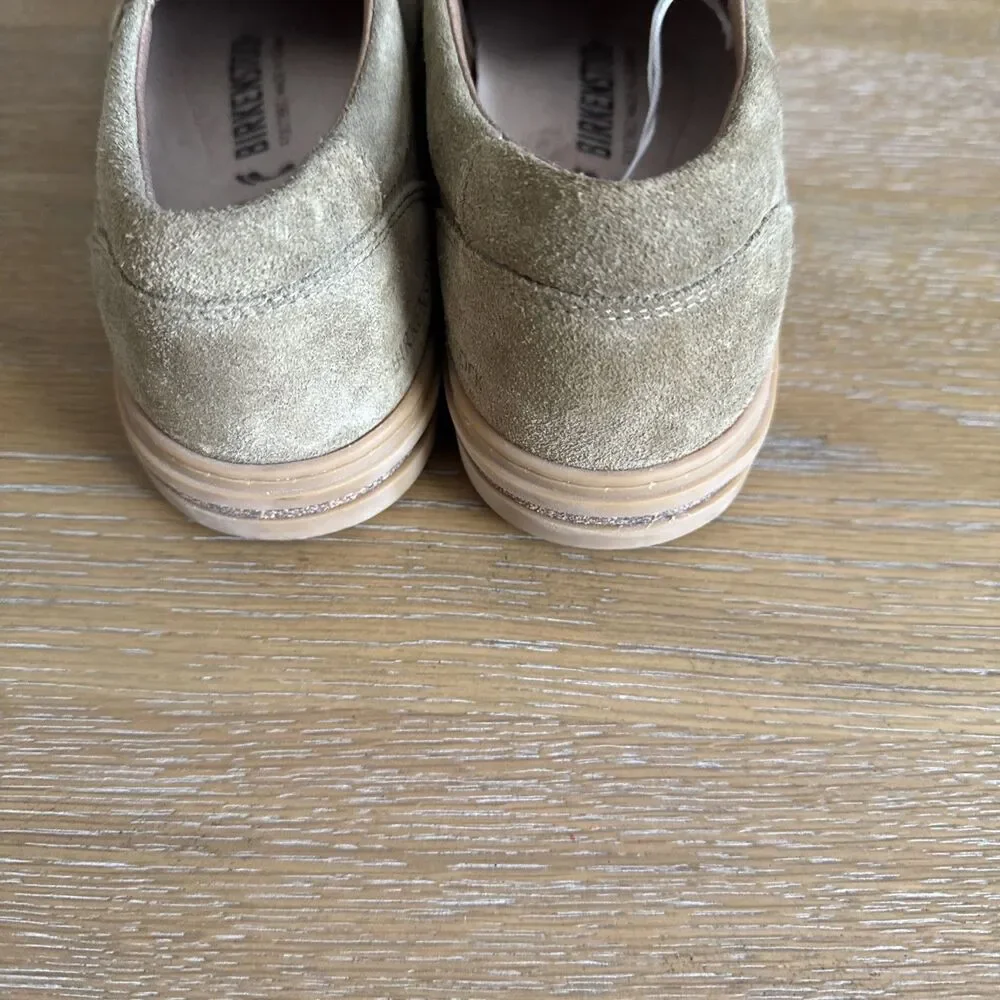 NWOB Birkenstock Callan Taupe Suede Slip On Loafers Sneakers W9 - M7 Comfort